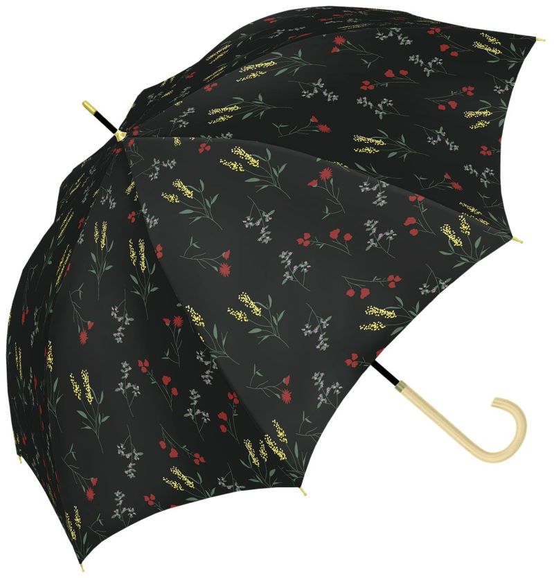 秋らしい柄入りの雨傘